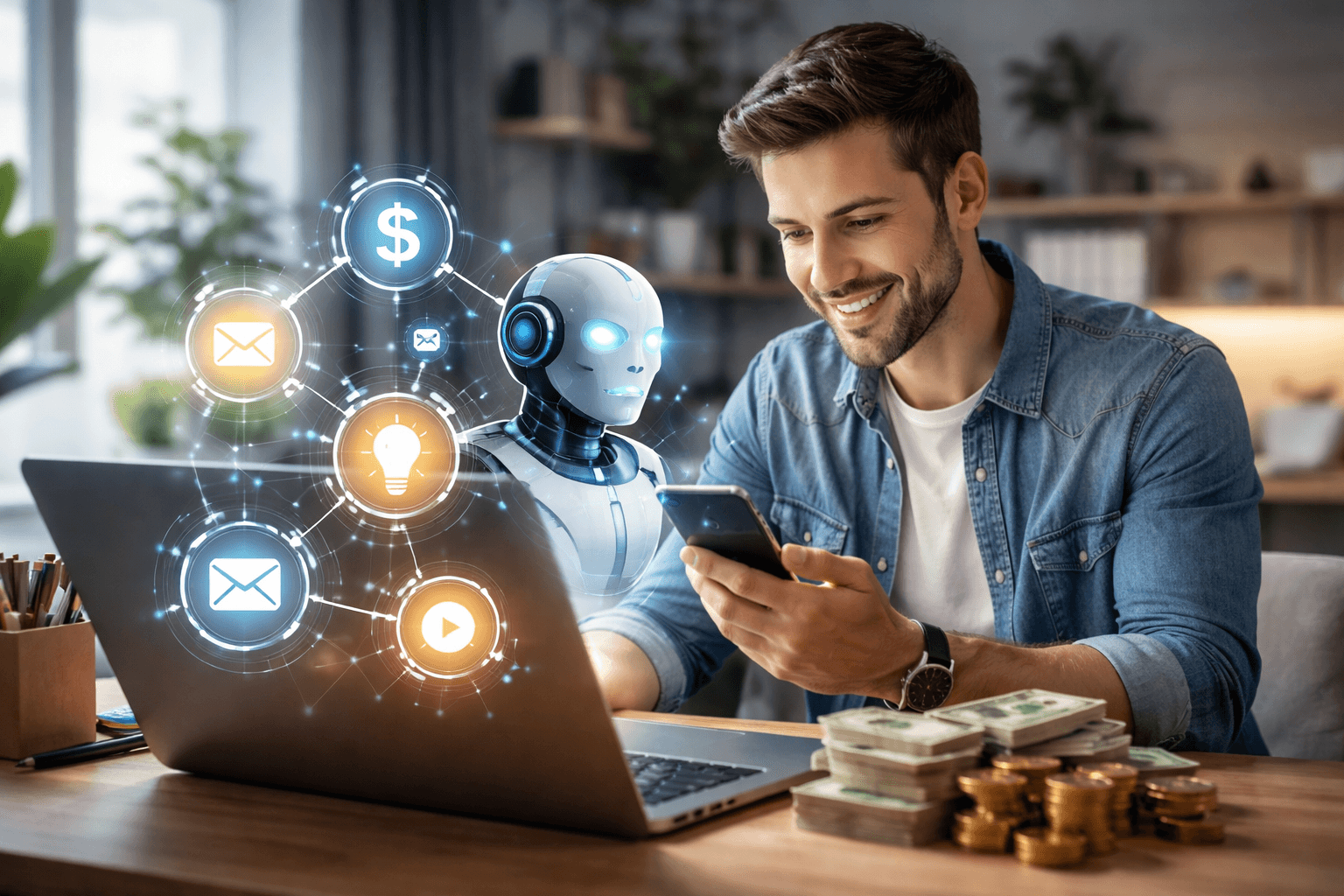 Jak zarabiać w internecie z pomocą AI - Kompletny poradnik monetyzacji 2026 - zdjecie glowne